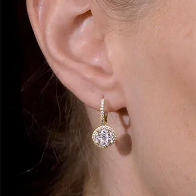 Yellow Gold Love Diamond Drop Earrings for Your Wife jewelry store near me