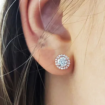 Rose Gold Halo Earring Jackets for Studs jewelry store near me