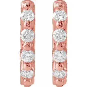 Rose Gold Mini Diamond Hoops jewelry store near me