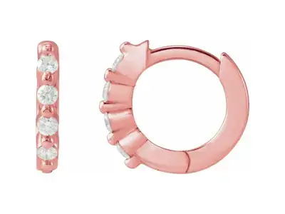 Rose Gold Mini Diamond Hoops