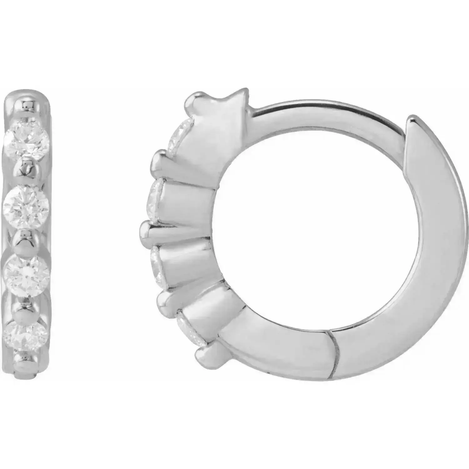 White Gold Mini Diamond Hoops