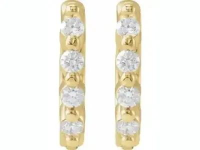 Yellow Gold Mini Diamond Hoops jewelry store near me