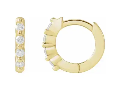Yellow Gold Mini Diamond Hoops