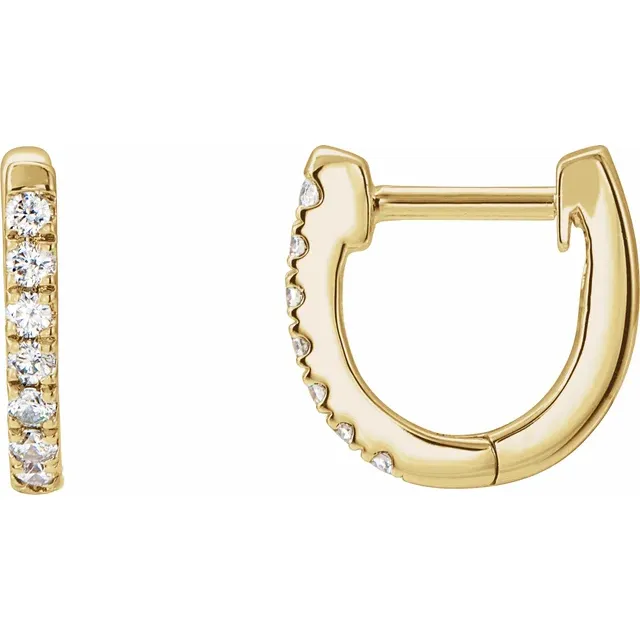 Yellow Gold Horse Shoe Hoop Earring