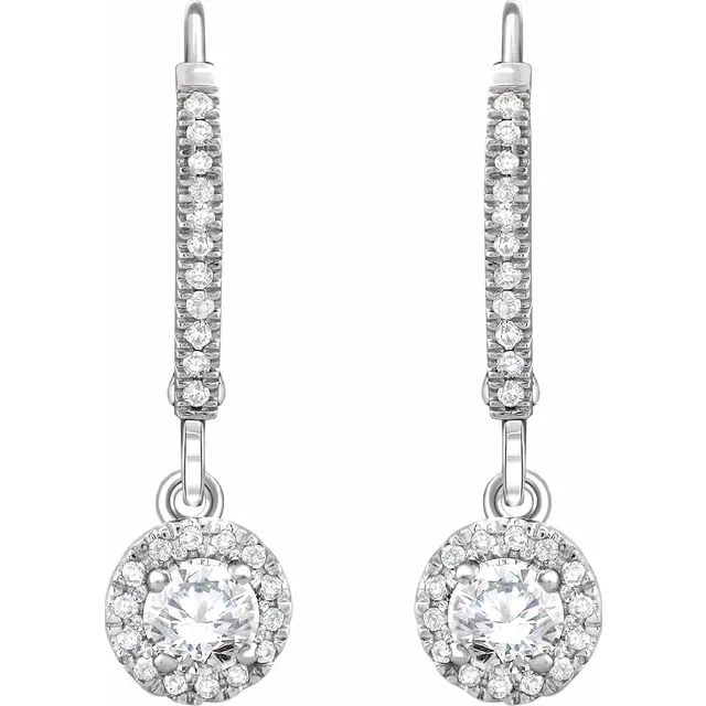 White Gold Halo Style Earrings jewelry store near me