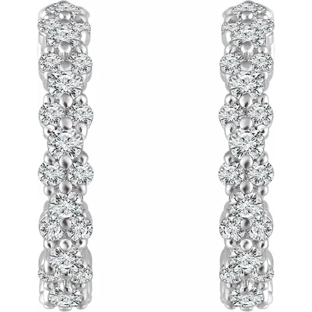 White Gold Garland Diamond Hoop Earrings jewelry store near me