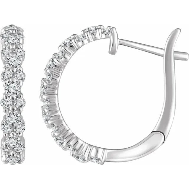 White Gold Garland Diamond Hoop Earrings