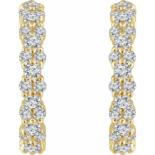 Yellow Gold Garland Diamond Hoop Earrings jewelry store near me