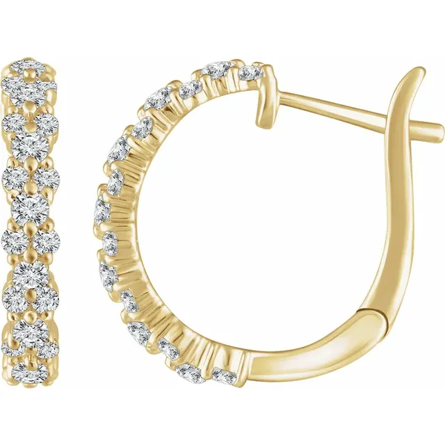 Yellow Gold Garland Diamond Hoop Earrings