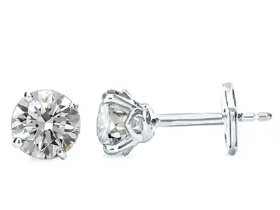 White Gold Natural Diamond Stud Earrings