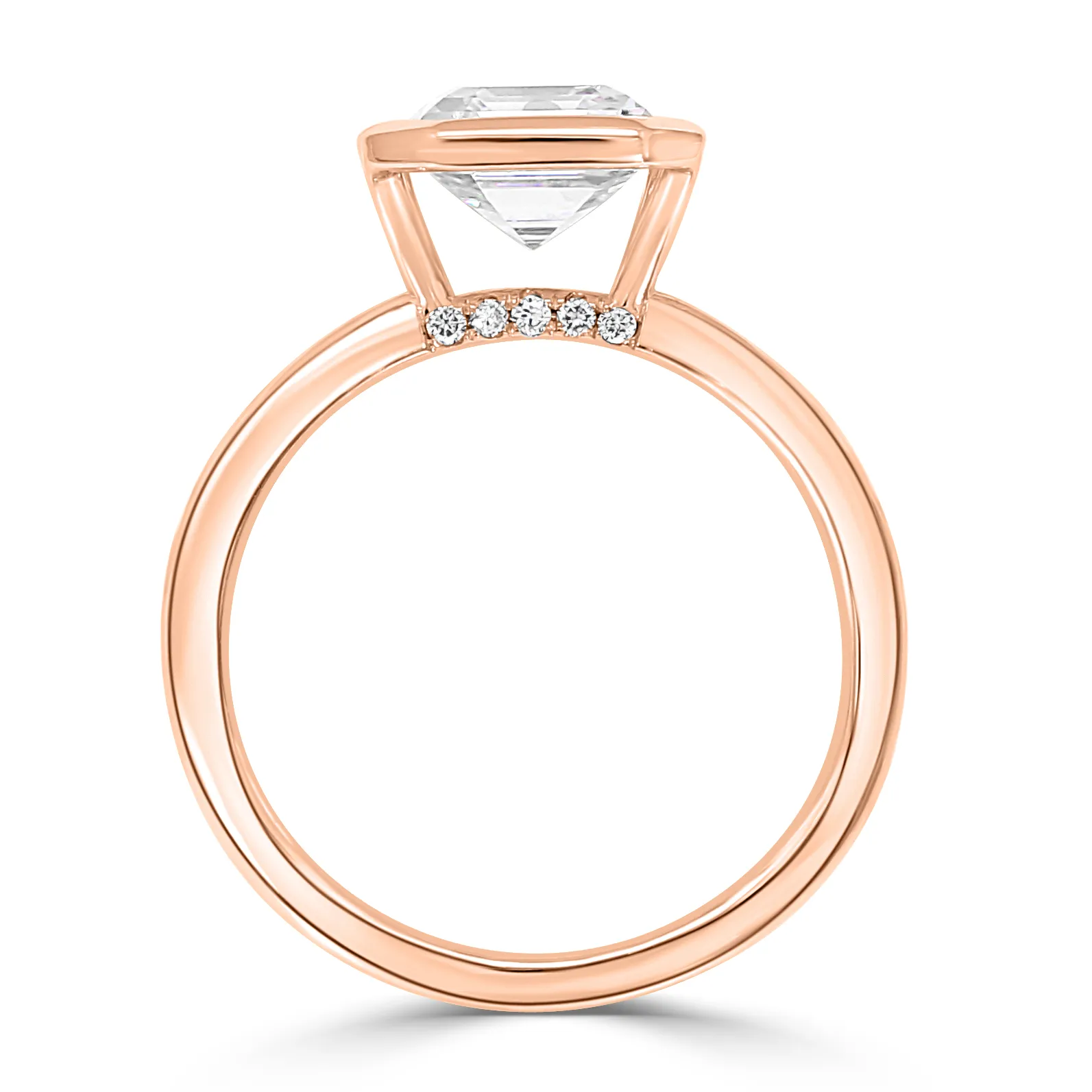 Rose Gold Sparkling Modern Bezel Diamond Accented Engagement Ring jewelry store near me