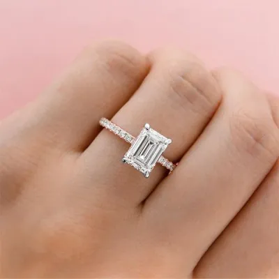 Rose Gold Two-Tone French Pave Beautiful Engagement Ring jewelry store near me