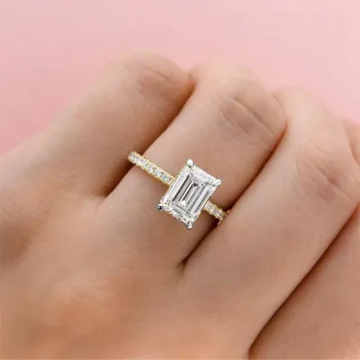 Yellow Gold Two-Tone French Pave Beautiful Engagement Ring jewelry store near me