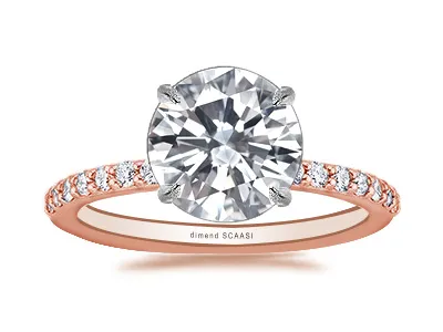 Rose Gold Two-Tone French Pave Beautiful Engagement Ring