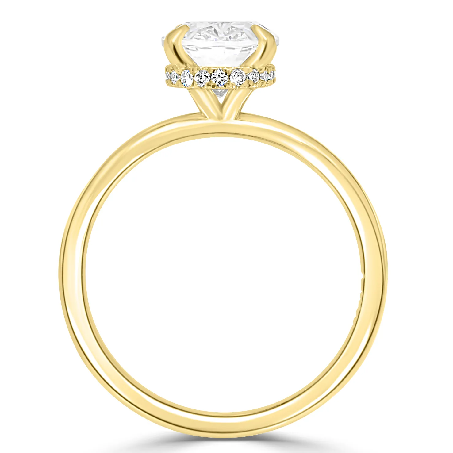 Yellow Gold Pave Set Diamond Hidden Halo Diamond Engagement Ring jewelry store near me