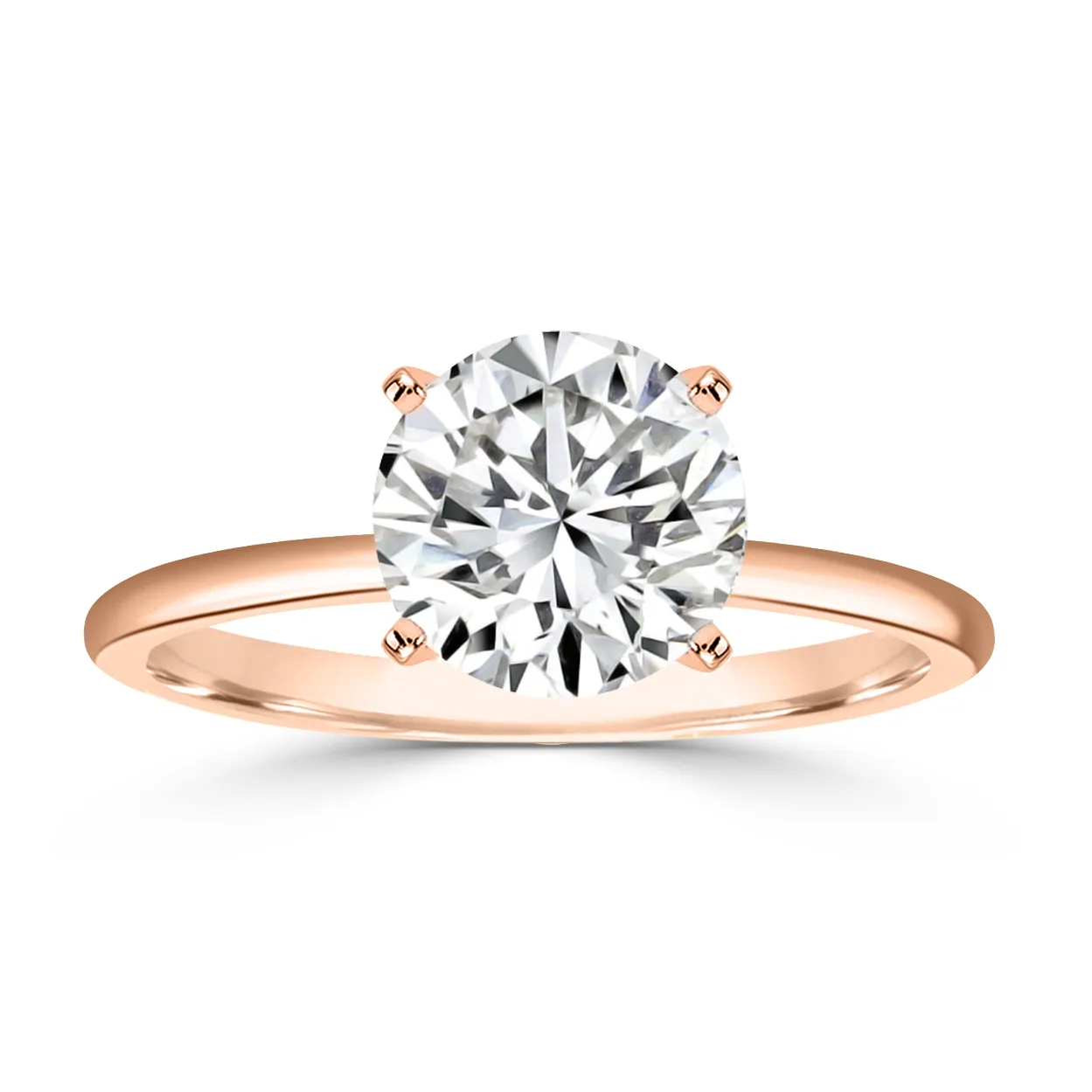 Rose Gold Pave Set Diamond Hidden Halo Diamond Engagement Ring