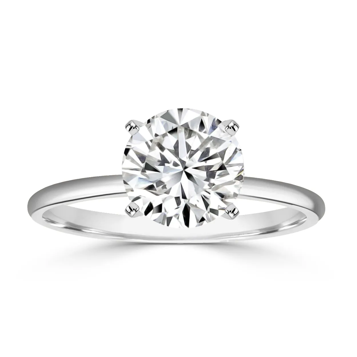 White Gold Pave Set Diamond Hidden Halo Diamond Engagement Ring