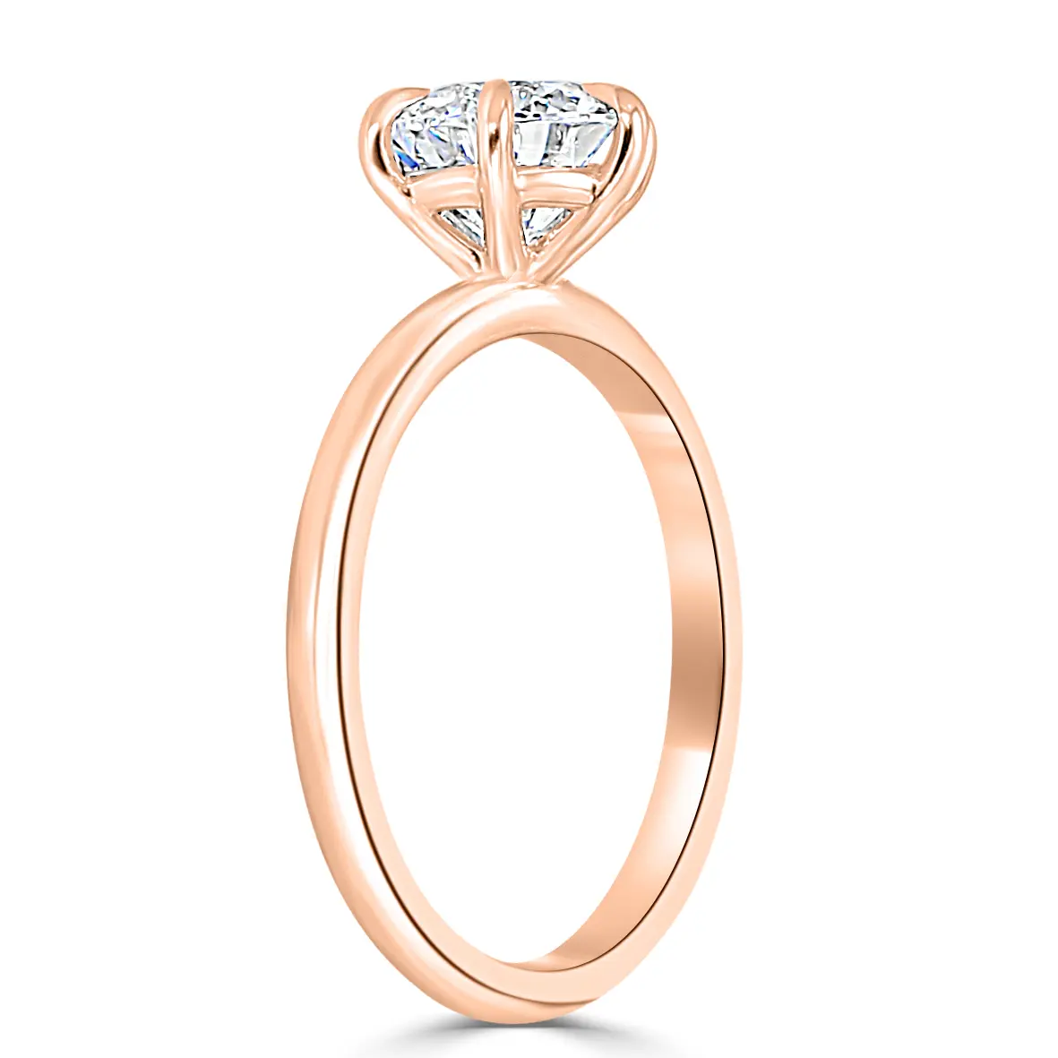 Rose Gold Modern Six Prong Solitaire Engagement Ring jewelry Wabash avenue