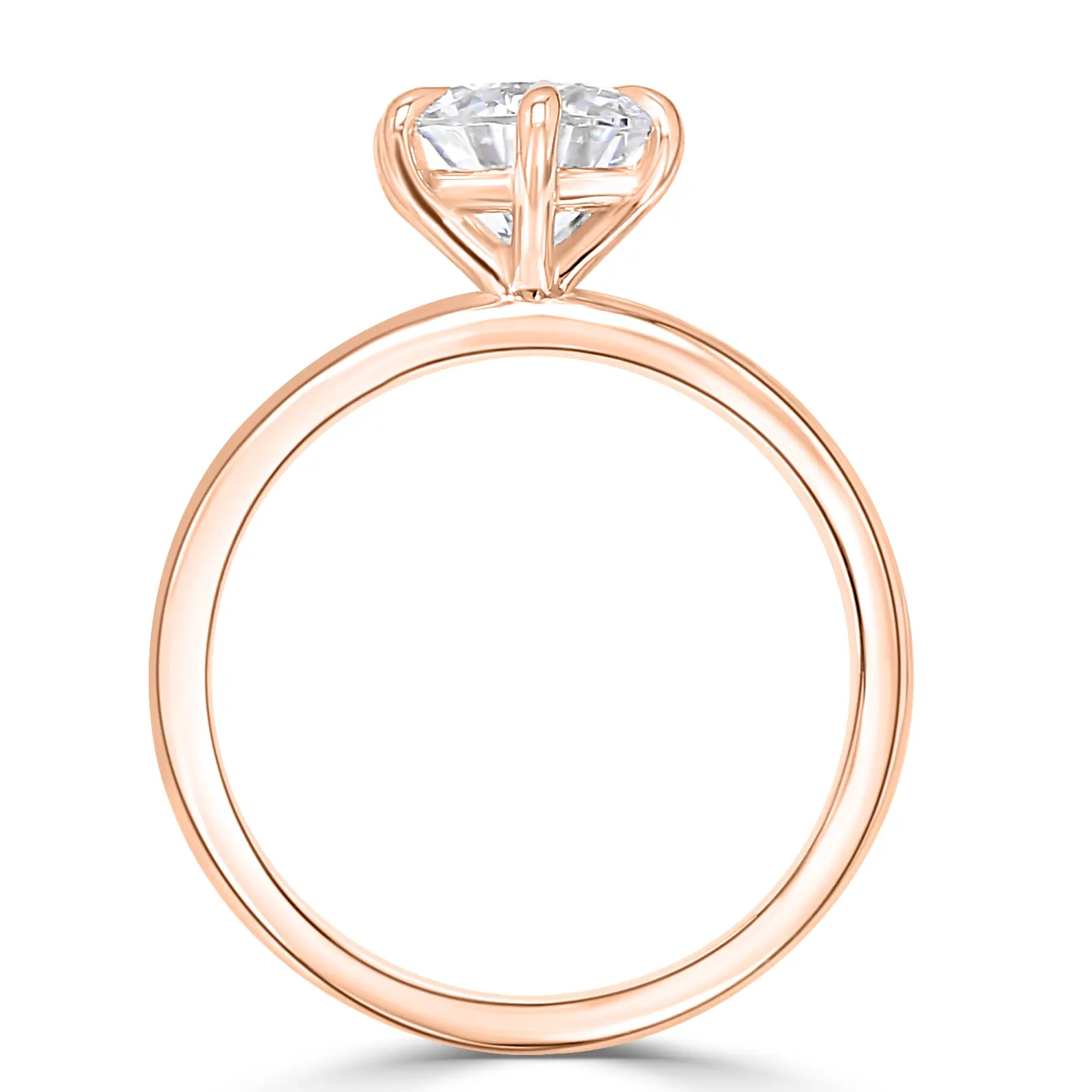 Rose Gold Modern Six Prong Solitaire Engagement Ring jewelry store near me