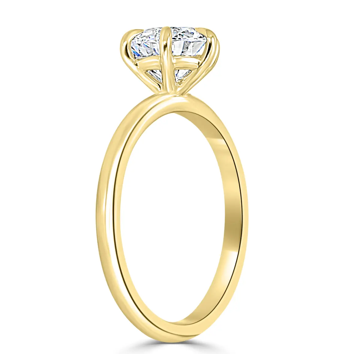 Yellow Gold Modern Six Prong Solitaire Engagement Ring jewelry Wabash avenue