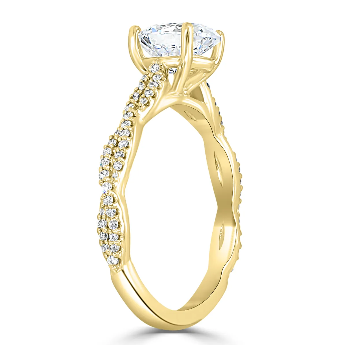 Yellow Gold Elegant Pave Twist Engagement Ring jewelry store near me