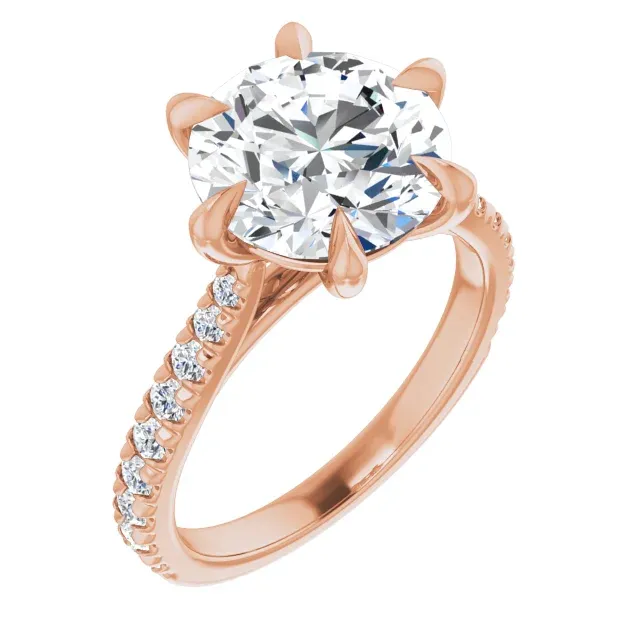 Rose Gold Round cut Engagement Ring jewelry Wabash avenue