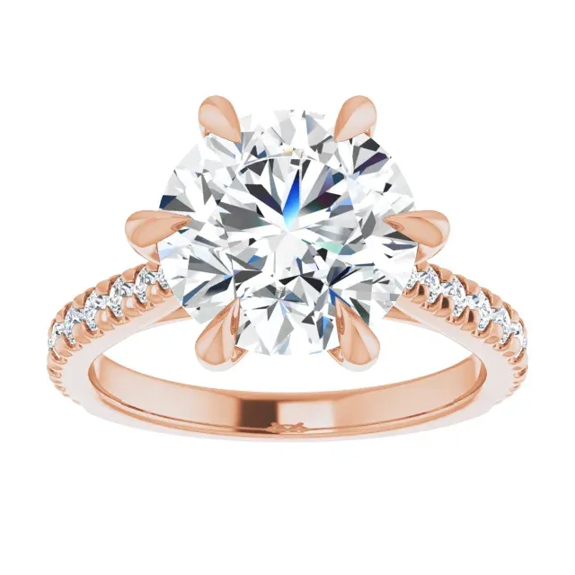 Rose Gold Round cut Engagement Ring