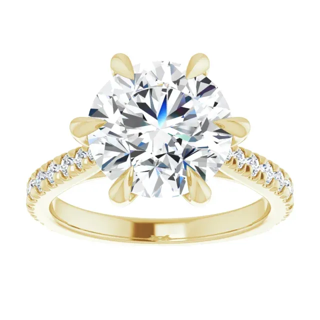 Yellow Gold Round cut Engagement Ring