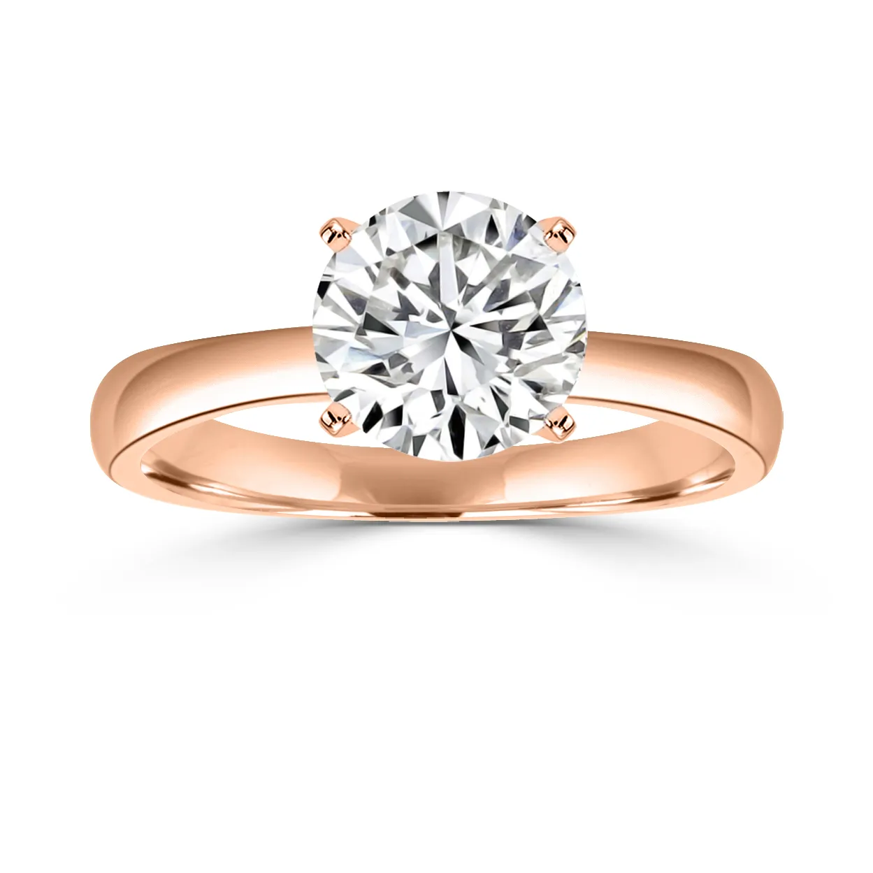 Rose Gold Unique Solitaire Diamond Engagement Ring