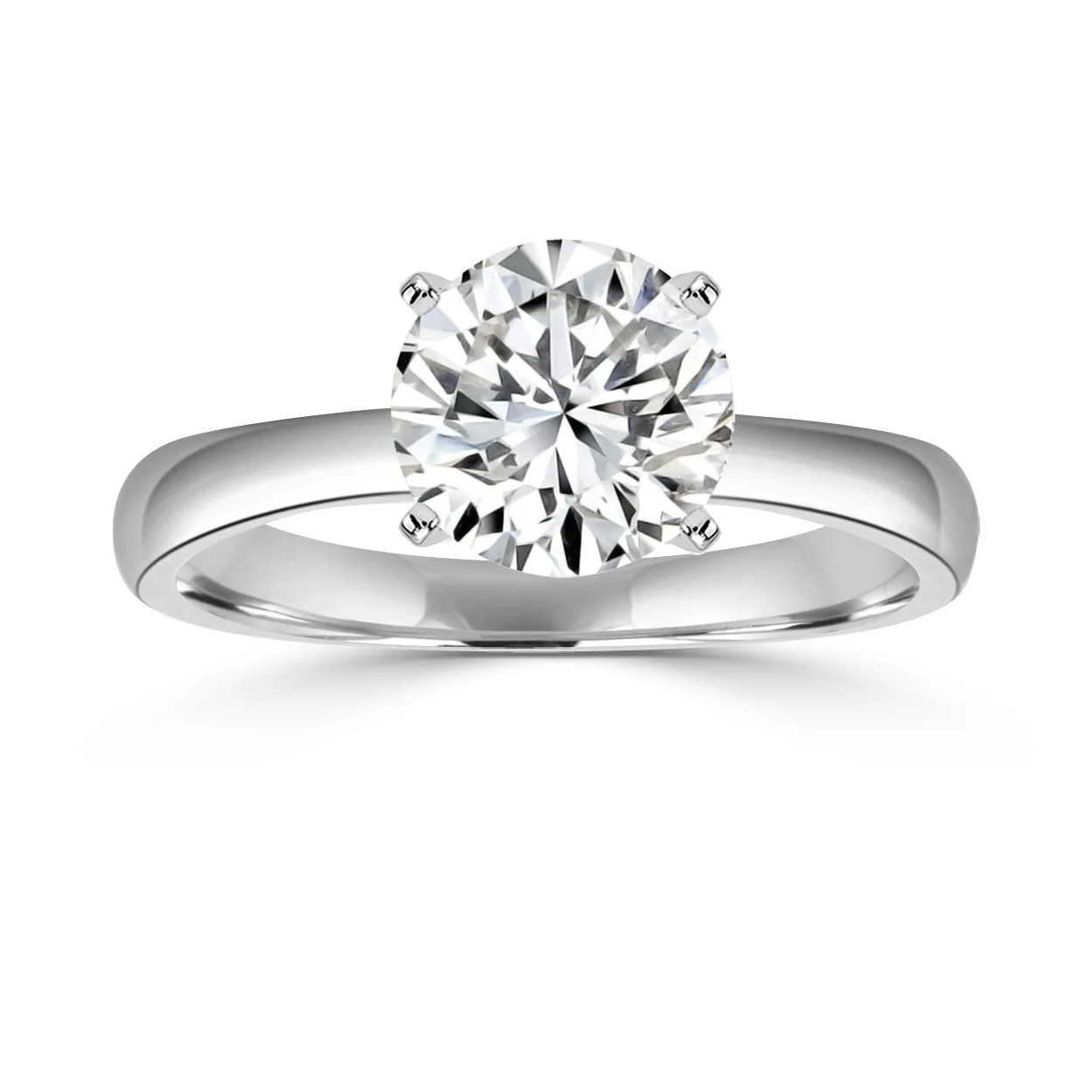 White Gold Unique Solitaire Diamond Engagement Ring