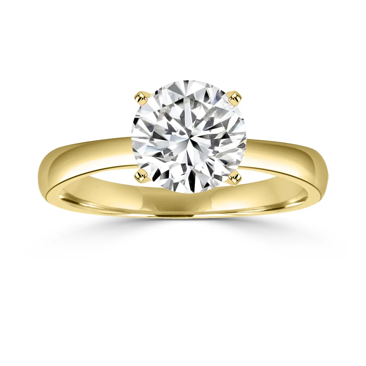 Yellow Gold Unique Solitaire Diamond Engagement Ring