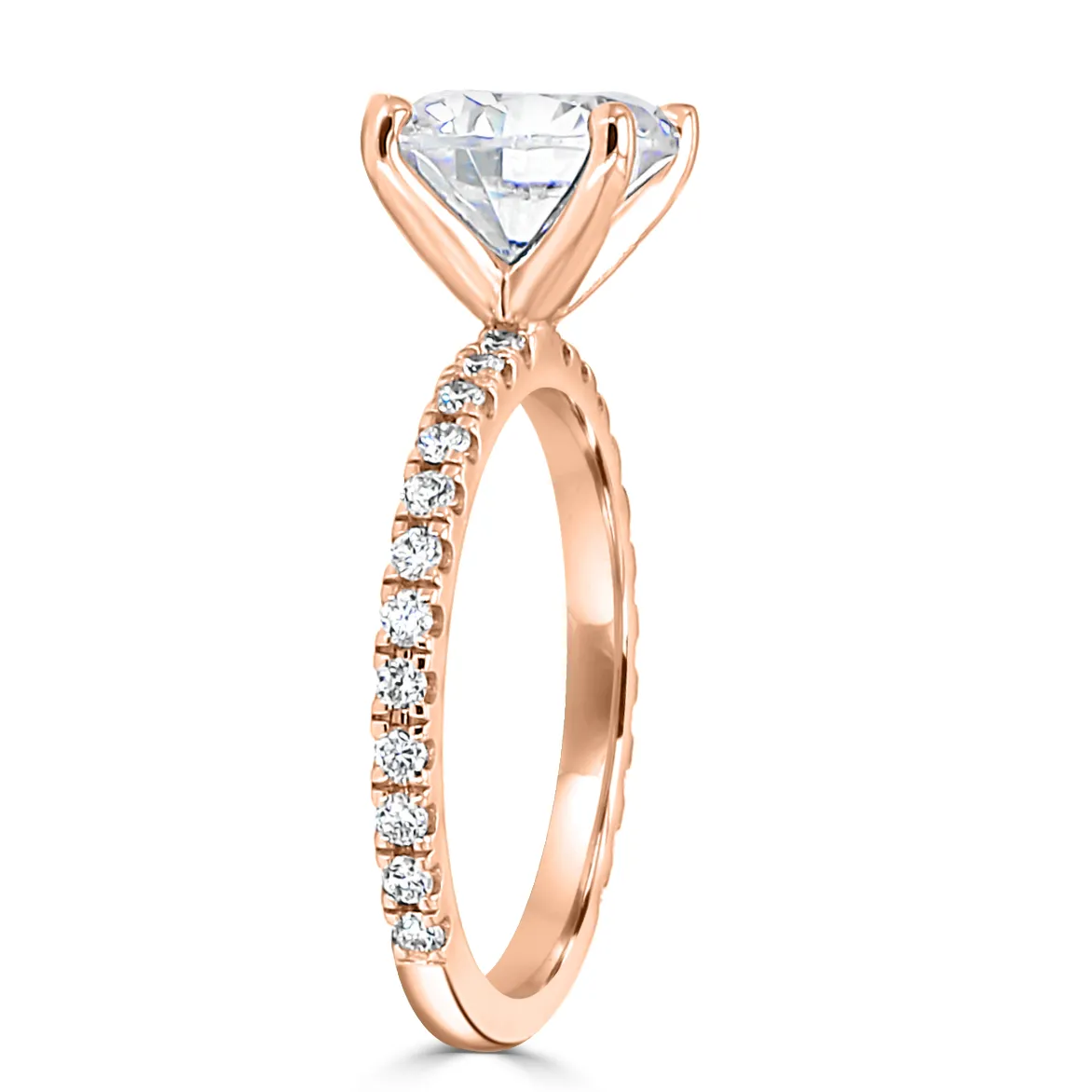 Rose Gold Classic Sparkling French Pave Engagement Ring jewelry Wabash avenue