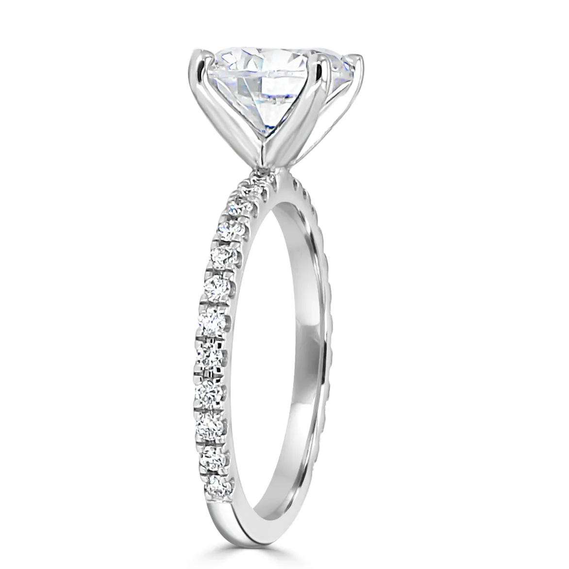 White Gold Classic Sparkling French Pave Engagement Ring jewelry Wabash avenue