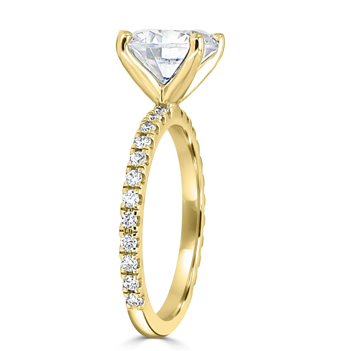 Yellow Gold Classic Sparkling French Pave Engagement Ring jewelry Wabash avenue