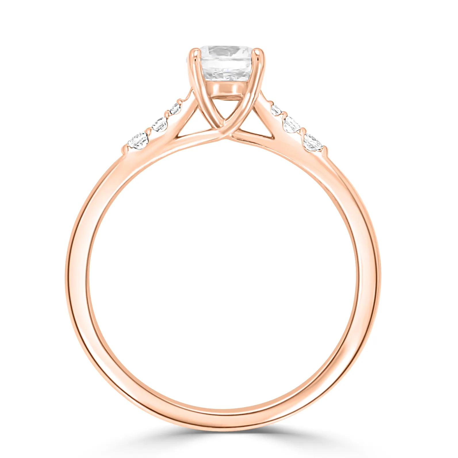 Rose Gold Delicate and Elegant Side Stone Diamond Ring jewelry store near me