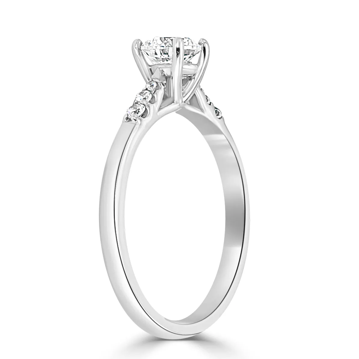 Platinum Delicate and Elegant Side Stone Diamond Ring jewelry Wabash avenue