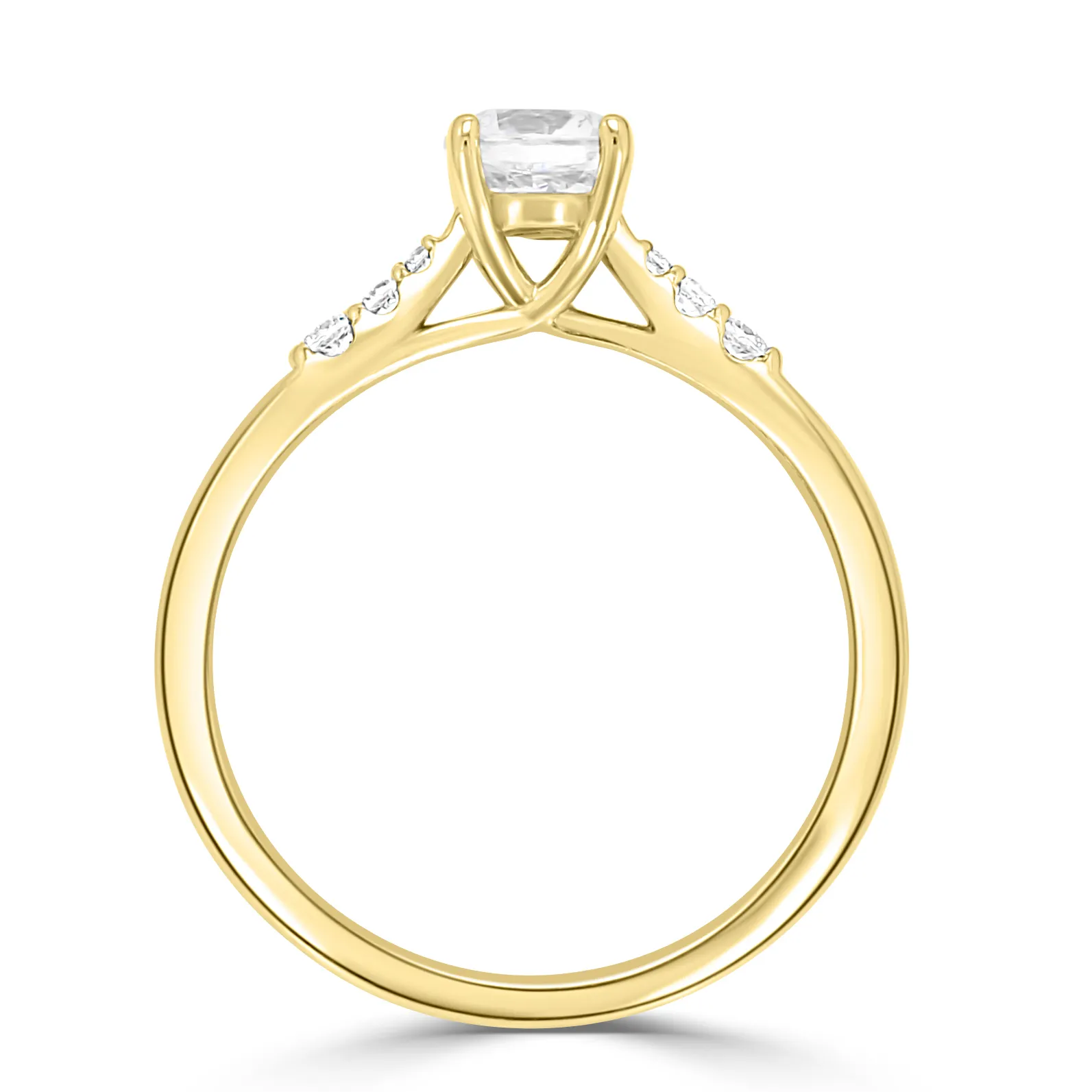 Yellow Gold Delicate and Elegant Side Stone Diamond Ring jewelry store near me