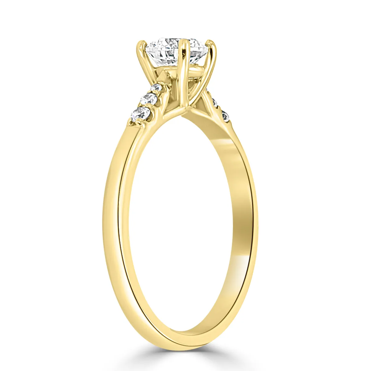 Yellow Gold Delicate and Elegant Side Stone Diamond Ring jewelry Wabash avenue