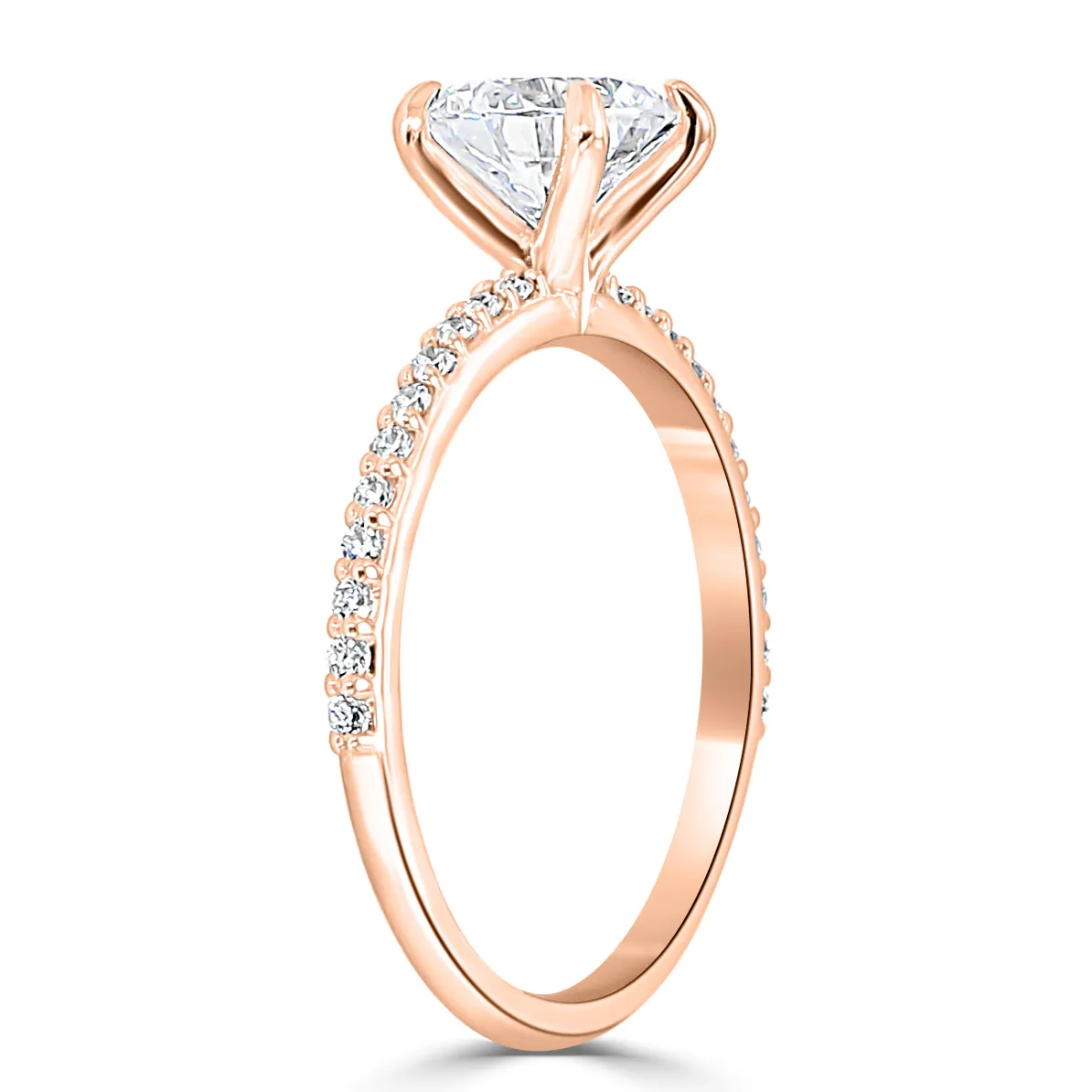 Rose Gold Ultra Thin Pave Diamond Engagement Ring jewelry store near me