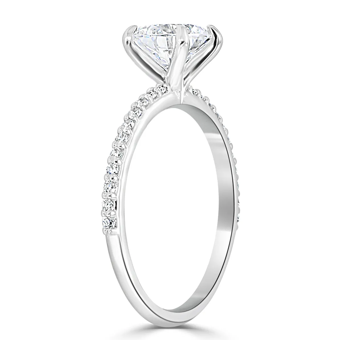 White Gold Ultra Thin Pave Diamond Engagement Ring jewelry store near me