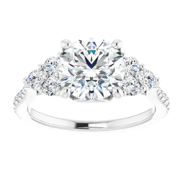 White Gold Princess Cut Engagement Ring