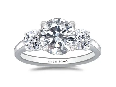 White Gold Three Stone Engagement Ring