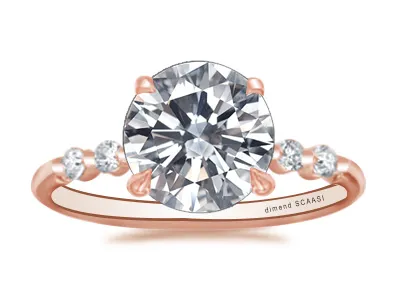 Rose Gold Diamond Accented Engagement Ring