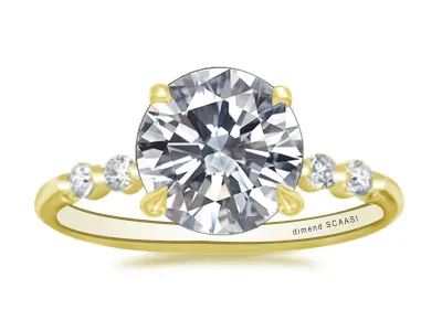 Yellow Gold Diamond Accented Engagement Ring