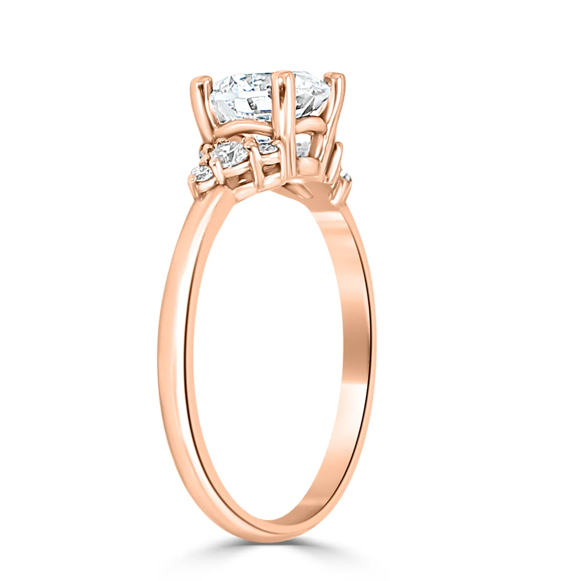 Rose Gold Ethereal Asymmetric Diamond Cluster Engagement Ring jewelry store near me