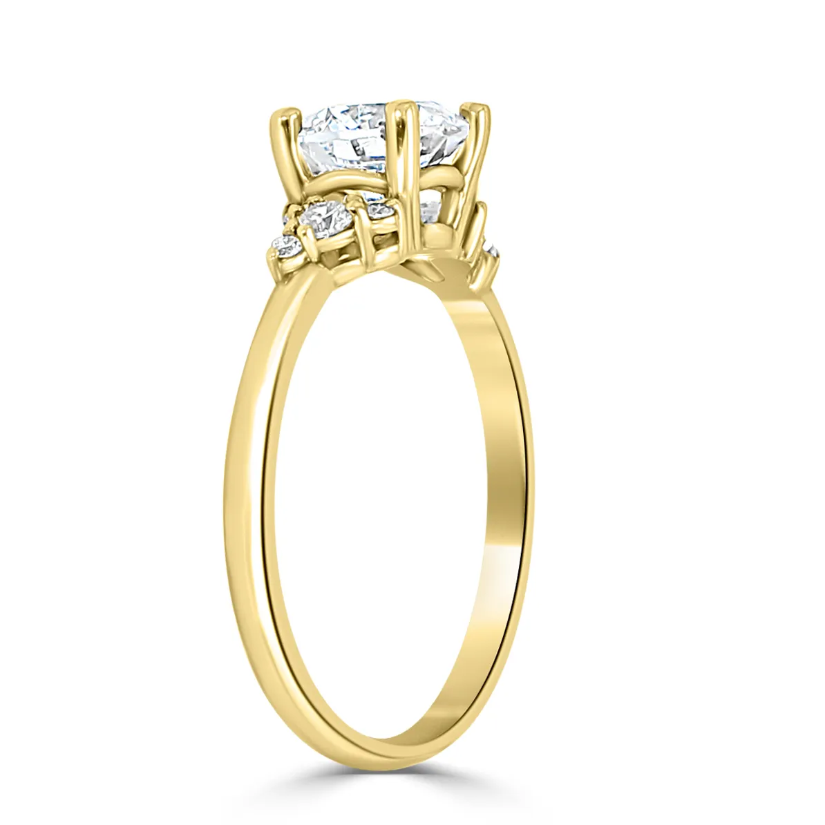 Yellow Gold Ethereal Asymmetric Diamond Cluster Engagement Ring jewelry store near me