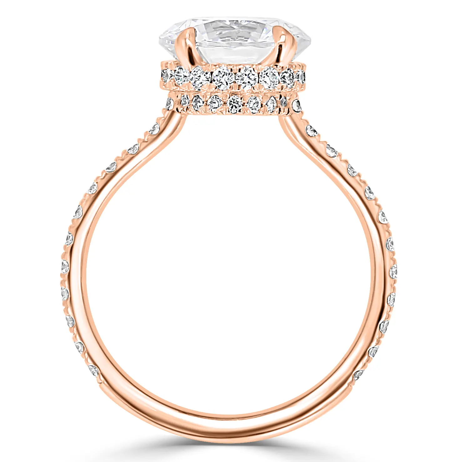 Rose Gold Celebrity-worthy Head-turning Double Hidden Halo Engagement Ring jewelry store near me