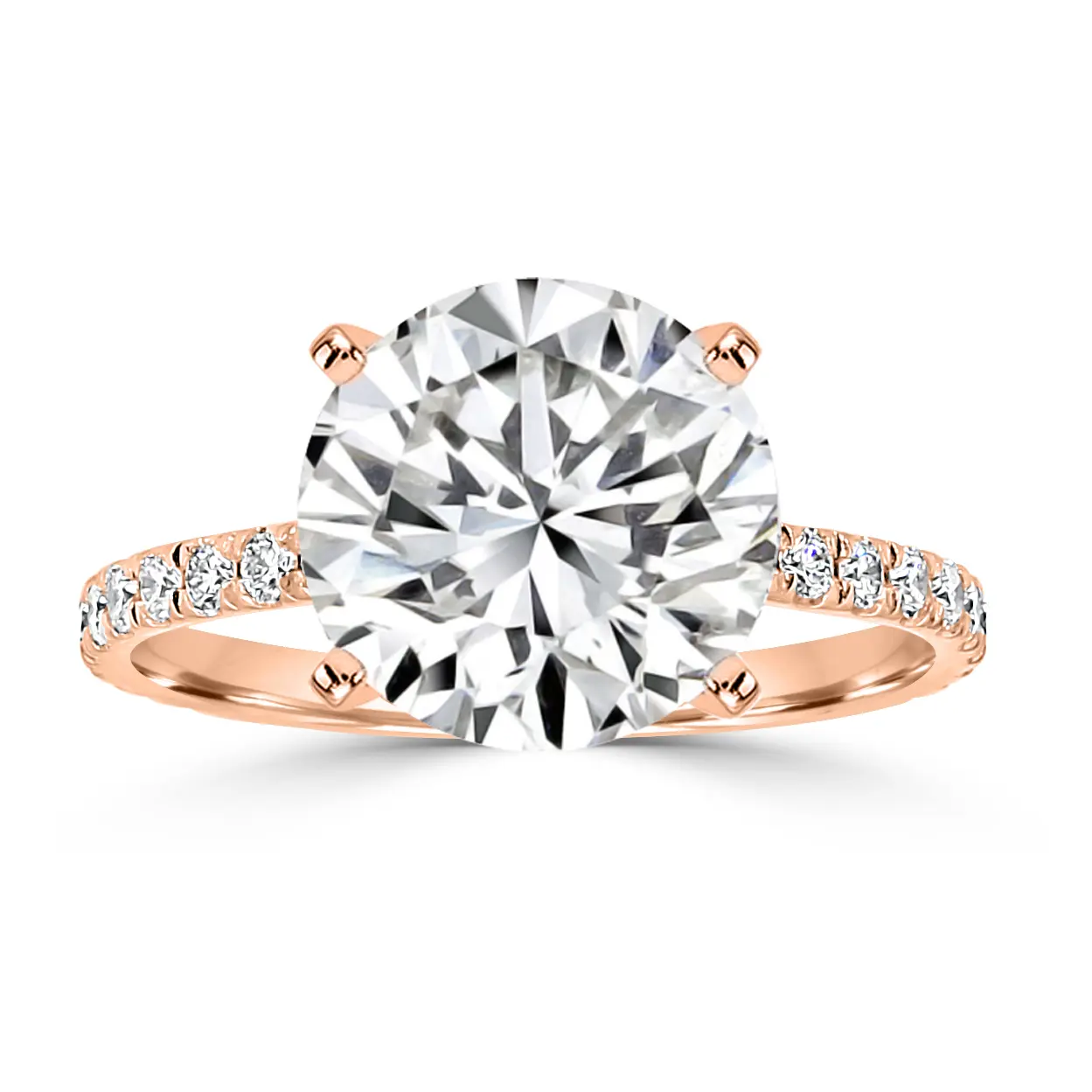 Rose Gold Celebrity-worthy Head-turning Double Hidden Halo Engagement Ring