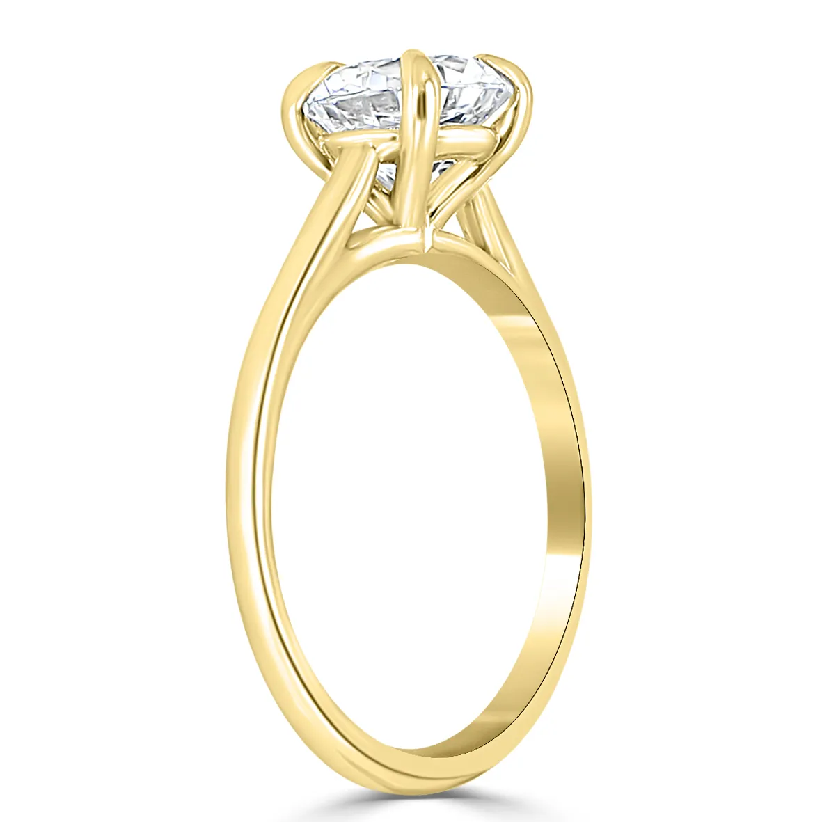 Yellow Gold Sleek and Elegant Solitaire Engagement Ring jewelry Wabash avenue