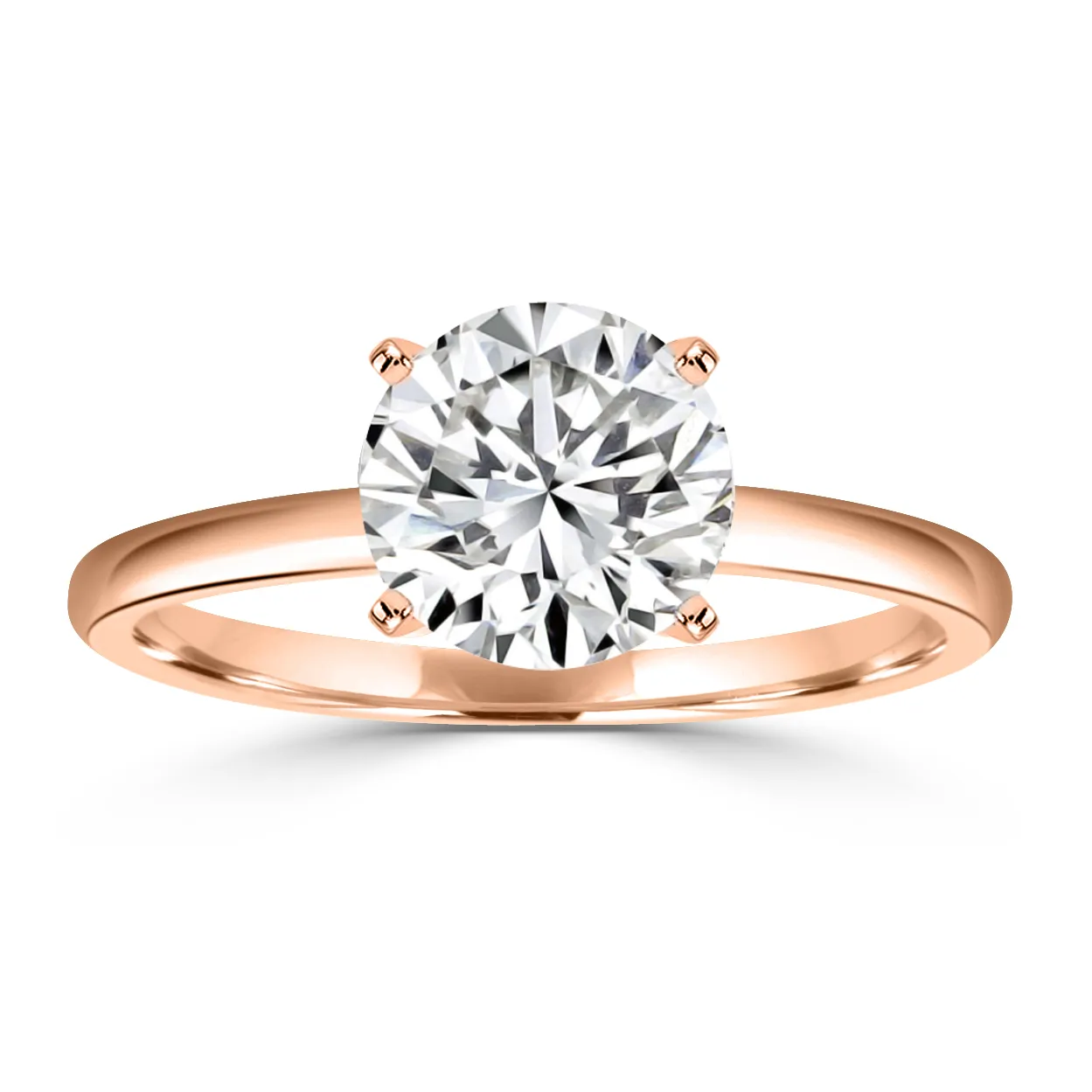 Rose Gold Simple Elegant and Easy Solitare Engagement Ring